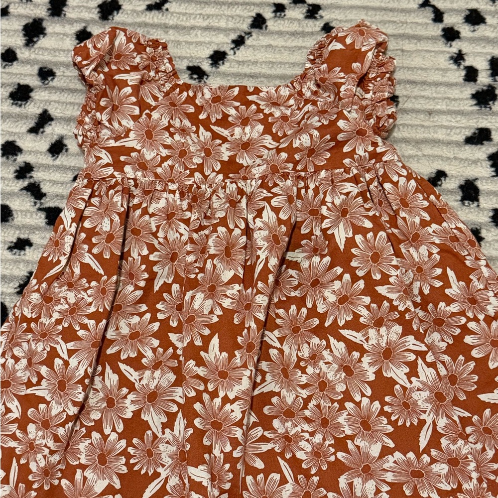Floral Brown and White Baby Gap Dress